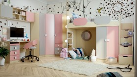 Детская комната Грэйси (Розовый/Серый/корпус Клен) в Тамбове - tambov.katalogmebeli.com | фото
