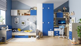 Детская комната Скай (Синий/Белый/корпус Клен) в Тамбове - tambov.katalogmebeli.com | фото