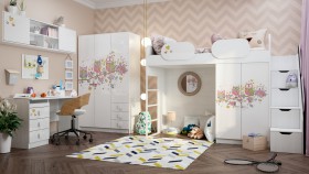 Детская комната Совушки (Белый/корпус Выбеленное дерево) в Тамбове - tambov.katalogmebeli.com | фото