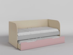 Диван-кровать Грэйси (Розовый/Серый/корпус Клен) в Тамбове - tambov.katalogmebeli.com | фото
