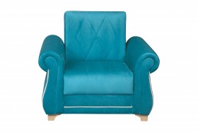 Кресло для отдыха "Порто" (велюр киви бирюза / микровельвет крем) в Тамбове - tambov.katalogmebeli.com | фото 3