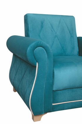 Кресло для отдыха "Порто" (велюр киви бирюза / микровельвет крем) в Тамбове - tambov.katalogmebeli.com | фото 5
