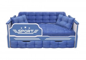 Кровать 170 серии Спорт 2 ящика 85 Синий (подушки) в Тамбове - tambov.katalogmebeli.com | фото