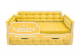 Кровать 180 серии Спорт 1 ящик 74 Жёлтый (мягкие боковые накладки) в Тамбове - tambov.katalogmebeli.com | фото