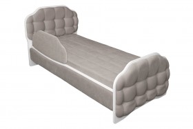 Кровать 190 Атлет Lux 96 Серый (мягкий бортик) в Тамбове - tambov.katalogmebeli.com | фото
