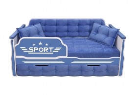 Кровать 190 серии Спорт 1 ящик 85 Синий (подушки) в Тамбове - tambov.katalogmebeli.com | фото
