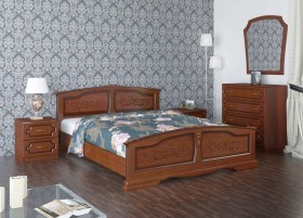 Кровать Елена из массива сосны 1200*2000 Орех в Тамбове - tambov.katalogmebeli.com | фото
