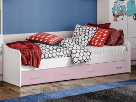 Кровать Fashion-1 Вега 0,9 м (Белый/Розовый) в Тамбове - tambov.katalogmebeli.com | фото