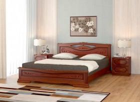 Кровать Карина-7 из массива сосны 1400*2000 Орех в Тамбове - tambov.katalogmebeli.com | фото