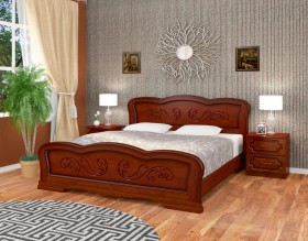 Кровать Карина-8 из массива сосны 1600*2000 Орех в Тамбове - tambov.katalogmebeli.com | фото