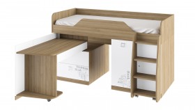 Кровать комбинированная «Оксфорд» (Ривьера/Белый с рисунком) в Тамбове - tambov.katalogmebeli.com | фото 3