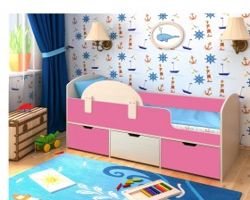 Кровать Малыш-мини Дуб молочный/Розовый в Тамбове - tambov.katalogmebeli.com | фото
