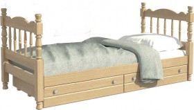 Кровать одинарная Аленка из массива сосны 800*1890 Сосна в Тамбове - tambov.katalogmebeli.com | фото