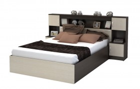 Кровать с прикроватным блоком КР 552 Спальня Basya (венге/белфорт) в Тамбове - tambov.katalogmebeli.com | фото