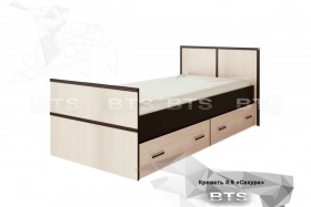 Кровать Сакура с настилом и ящиками 0,9 (Венге/Лоредо) в Тамбове - tambov.katalogmebeli.com | фото