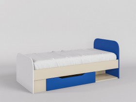 Кровать Скай люкс 1650х750 (Синий/Белый/корпус Клен) в Тамбове - tambov.katalogmebeli.com | фото