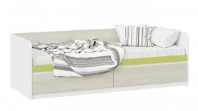 Кровать «Сканди» с 2 ящиками Дуб Гарден/Белый/Зеленый в Тамбове - tambov.katalogmebeli.com | фото