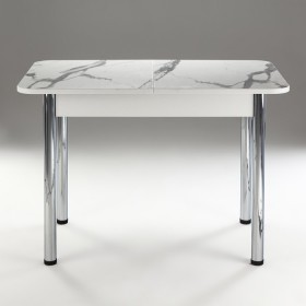 Кухонный стол 1100*700/400 ф 2 Пластик, мрамор белый в Тамбове - tambov.katalogmebeli.com | фото