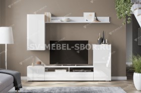Мебель для гостиной МГС 4 (Белый/Белый глянец) в Тамбове - tambov.katalogmebeli.com | фото