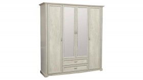 Шкаф для одежды "Сохо" (бетон пайн белый/2 ящика/зеркало) в Тамбове - tambov.katalogmebeli.com | фото