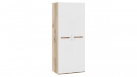 Шкаф для одежды с 2-мя дверями «Фьюжн» Дуб Делано/Белый глянец в Тамбове - tambov.katalogmebeli.com | фото
