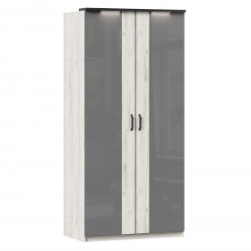 Техно ЛД 678.130.000.007 Шкаф 2-хстворчатый с комбинированными дверями (Дуб Крафт белый/Серый шифер) в Тамбове - tambov.katalogmebeli.com | фото